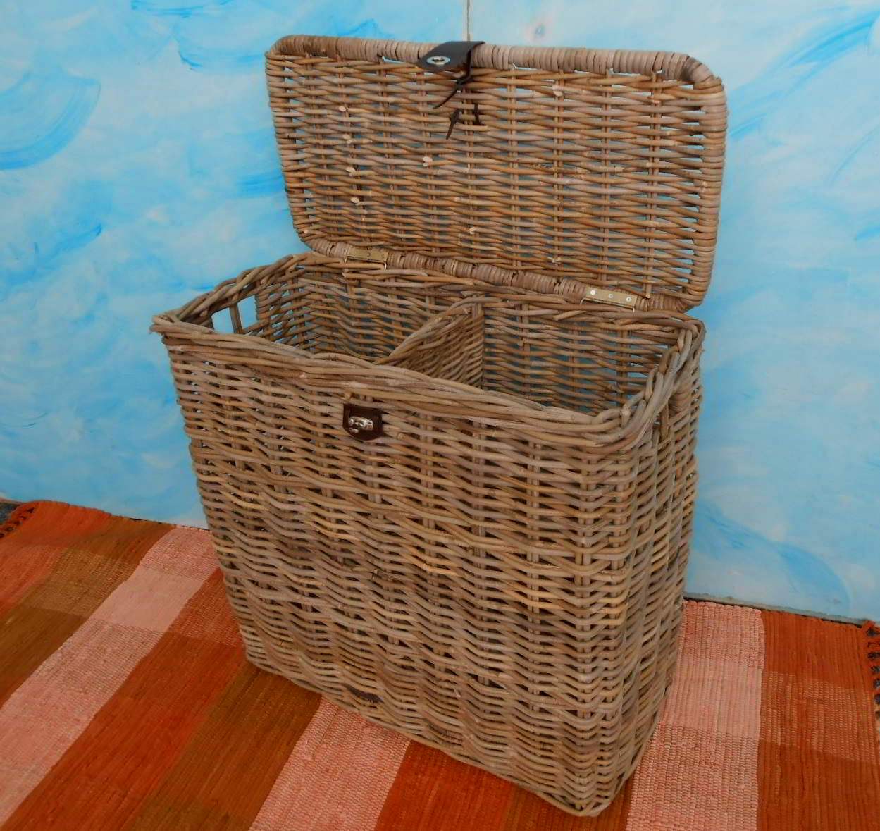 Cesto Appendere In Rattan Naturale Foderato 45 Cm - Fioriera Rotonda Grande Oakland Gardens - Foto 4